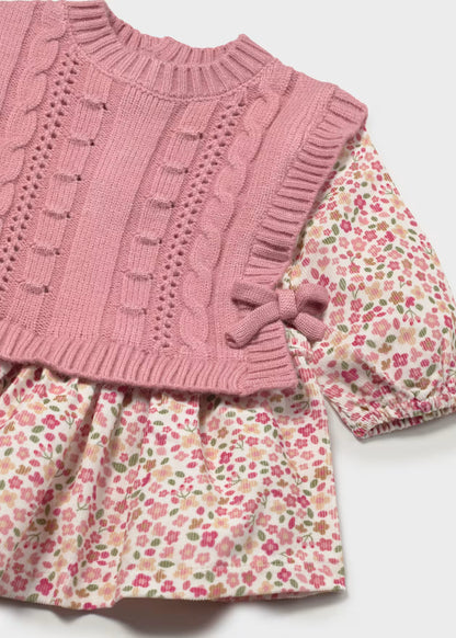 Vestido estampado con chaleco recién nacida