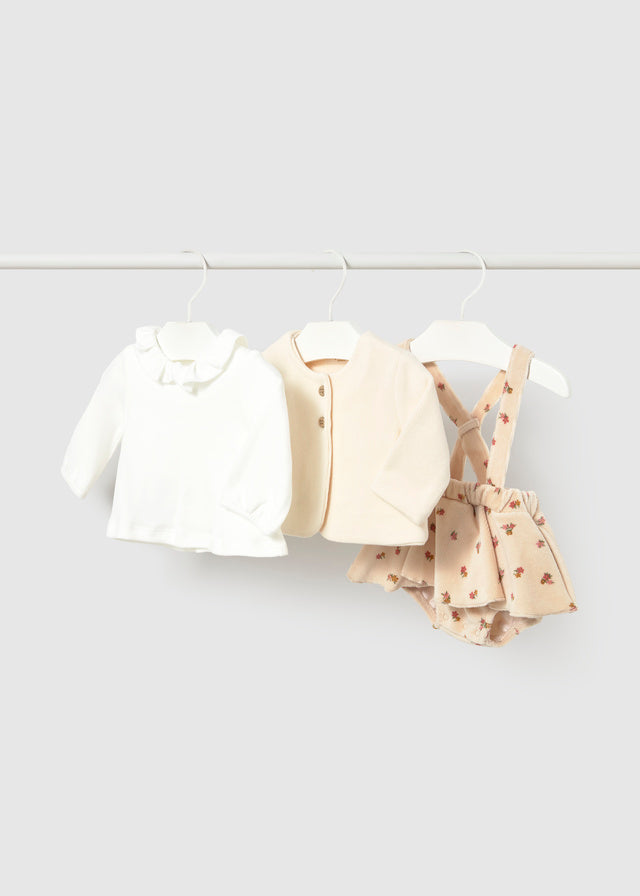 Conjunto 3 piezas falda recién nacida Crema – Mayoral, foto 1
