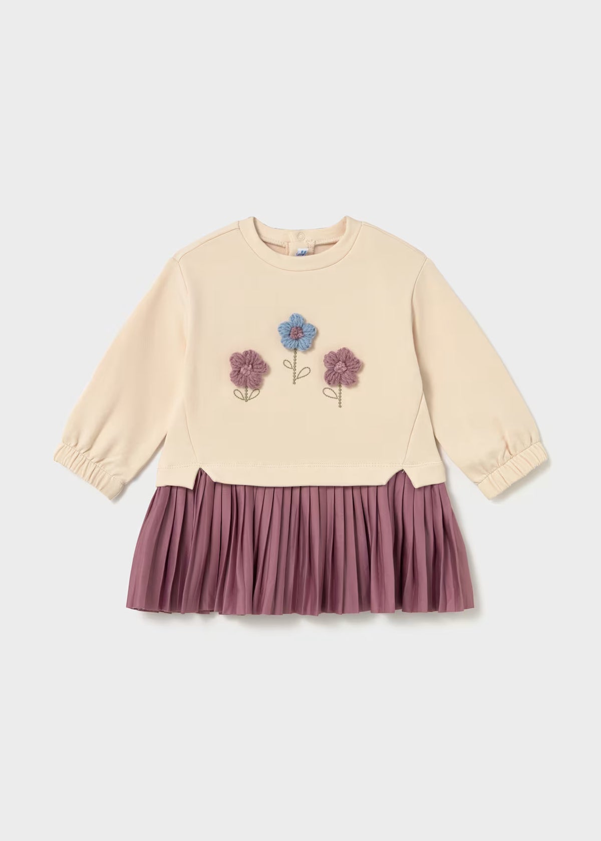 Vestido combinado felpa bebé Violeta – Mayoral, foto 1