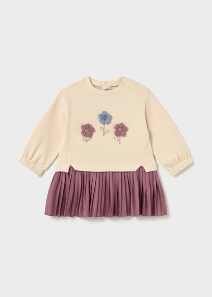 Vestido combinado felpa bebé Violeta – Mayoral, foto 1