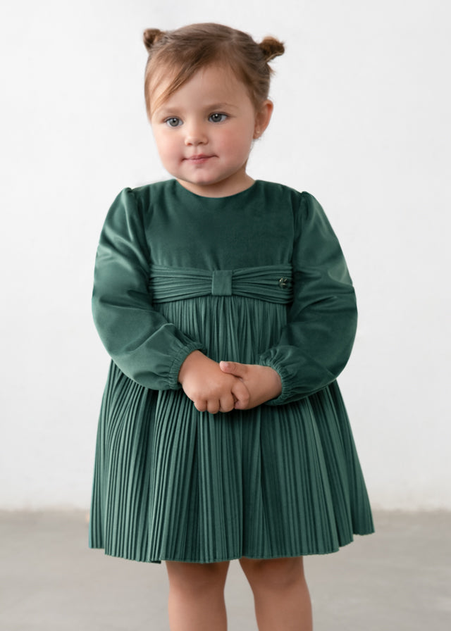 Vestido terciopelo plisado bebé Nenúfar – Mayoral, foto 1