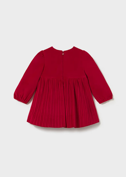 Vestido terciopelo plisado bebé Rojo – Mayoral, foto 2
