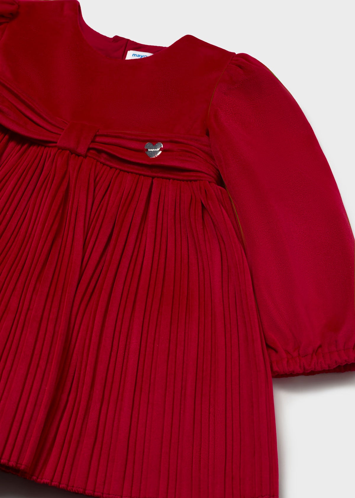 Vestido terciopelo plisado bebé Rojo – Mayoral, foto 3