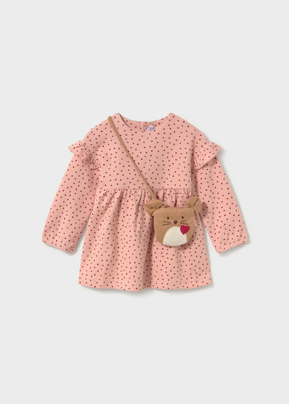 Vestido estampado con bolso bebé
