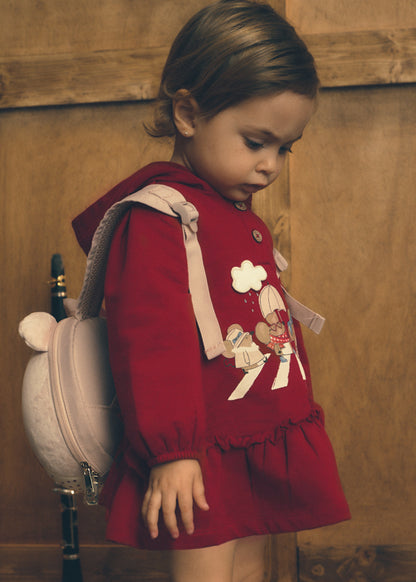 Vestido con capucha volantes bebé