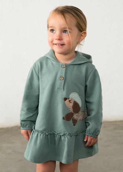 Vestido con capucha volantes bebé