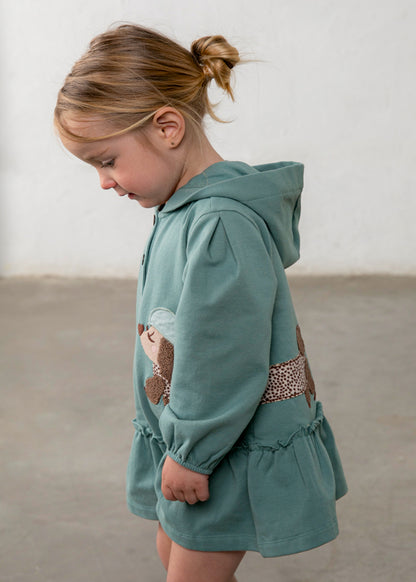 Vestido con capucha volantes bebé
