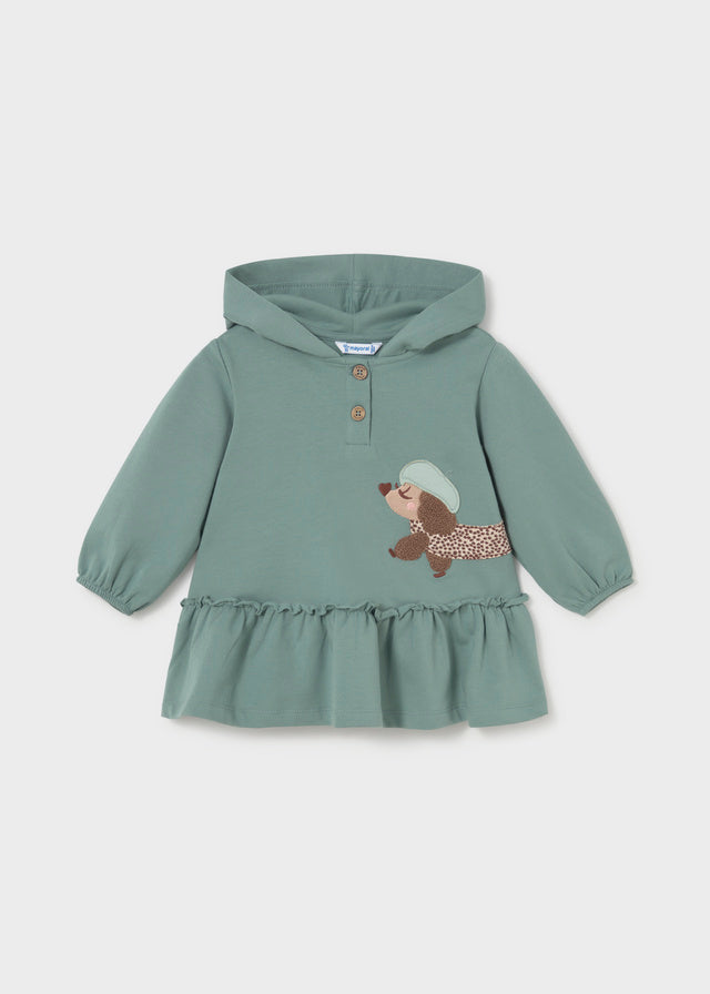 Vestido con capucha volantes bebé
