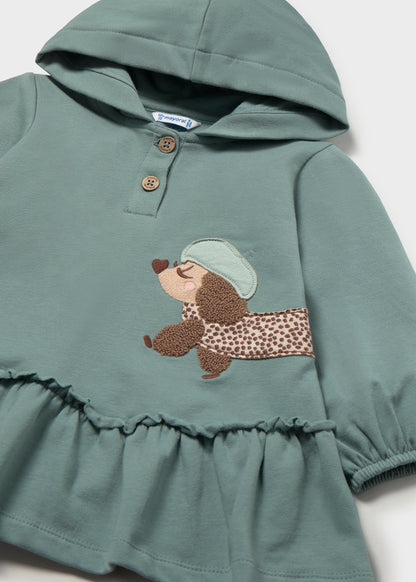 Vestido con capucha volantes bebé