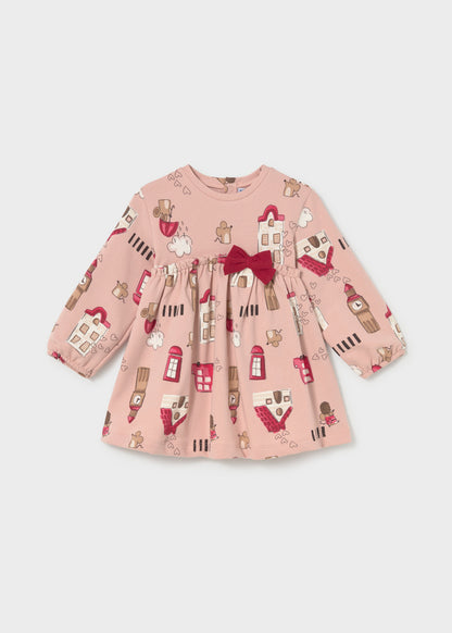 Vestido lazo estampado bebé