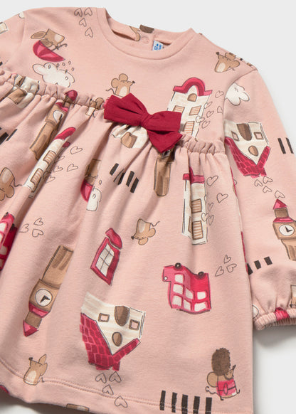 Vestido lazo estampado bebé