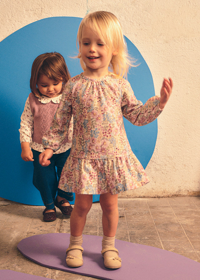 Vestido bambula estampado bebé Malva – Mayoral, foto 1