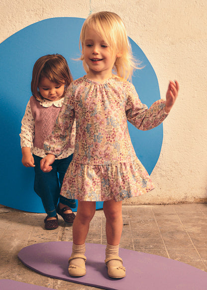 Vestido bambula estampado bebé Malva – Mayoral, foto 1