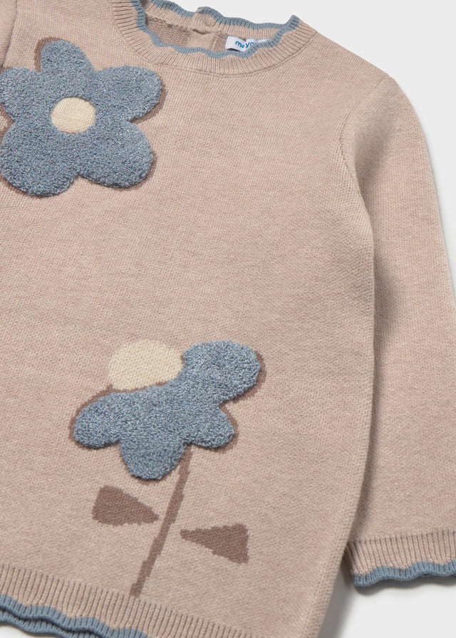 Vestido tricot jacquard bebé