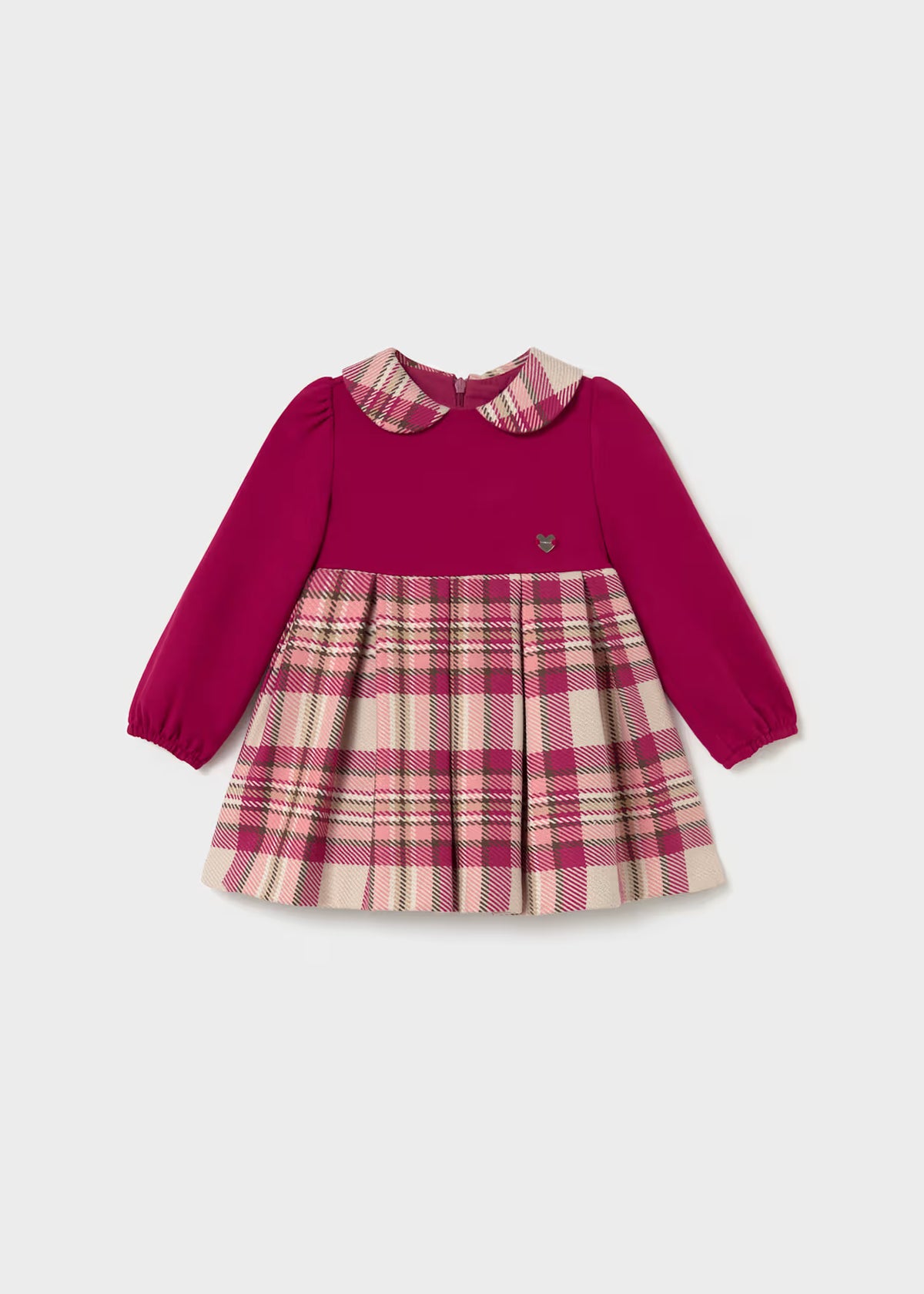 Vestido combinado cuadros bebé Framboise – Mayoral, foto 1