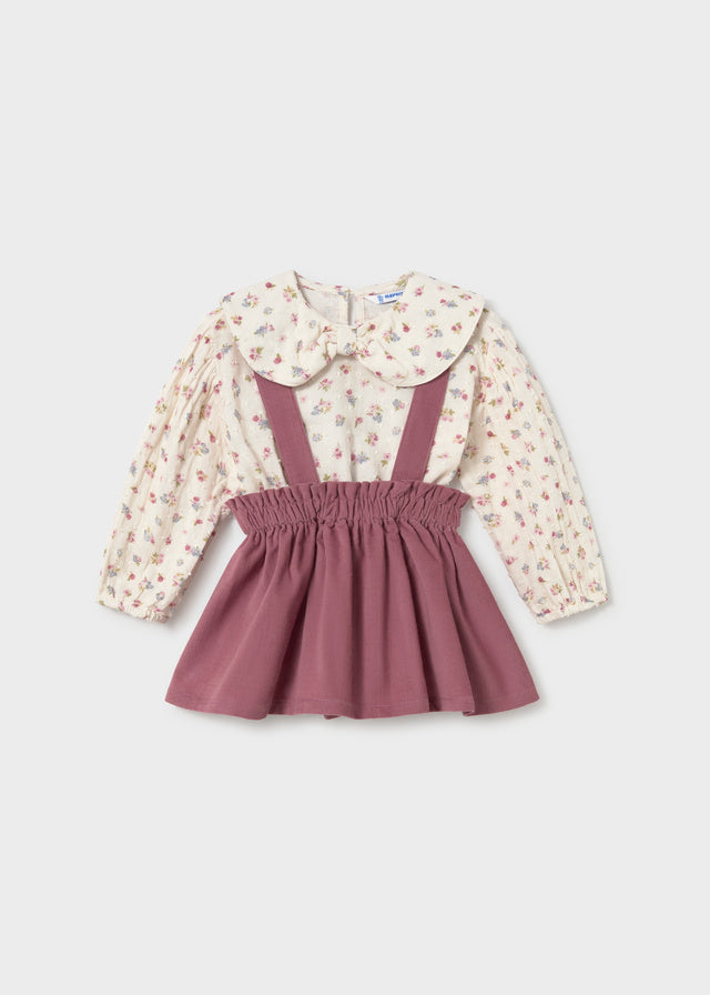 Conjunto falda tirantes y blusa bebé Violeta – Mayoral, foto 1