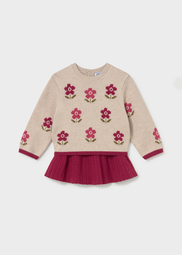 Conjunto falda y jersey intarsia bebé Framboise – Mayoral, foto 1