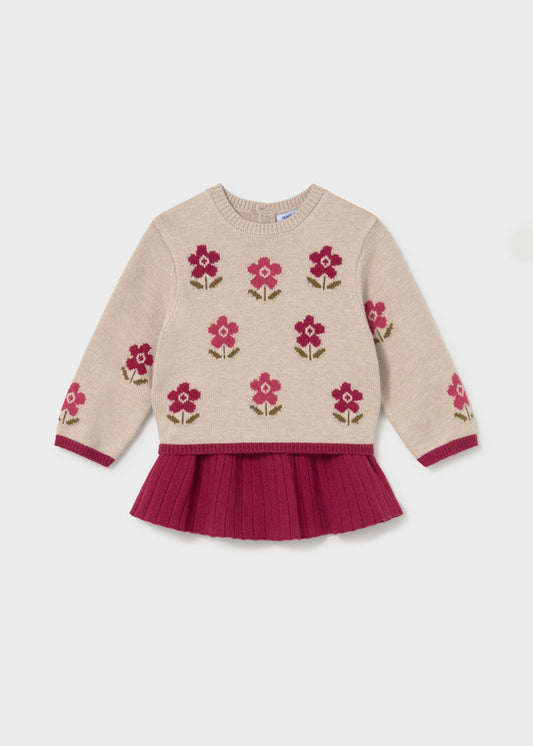 Conjunto falda y jersey intarsia bebé Framboise – Mayoral, foto 1