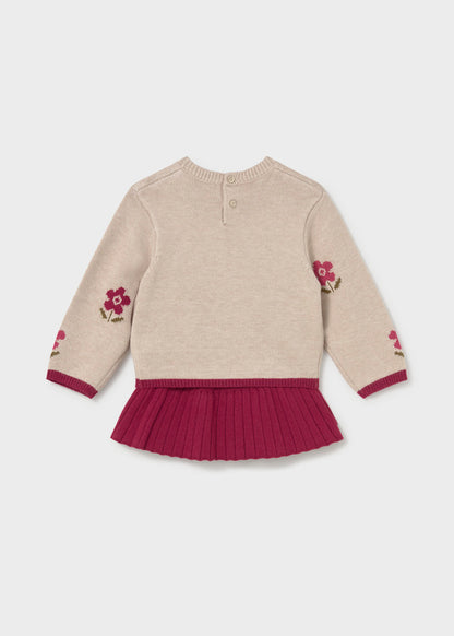 Conjunto falda y jersey intarsia bebé Framboise – Mayoral, foto 2