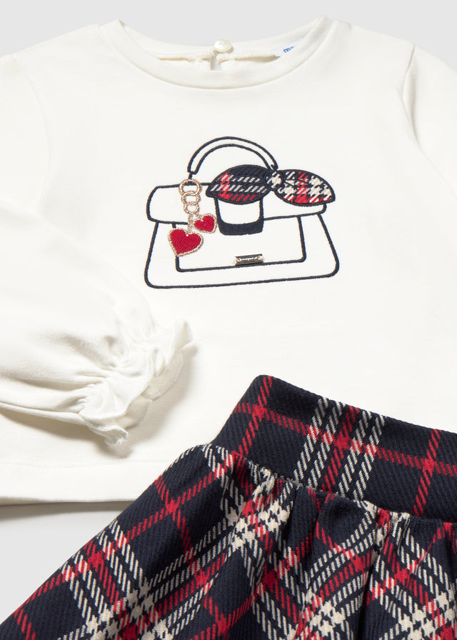 Conjunto falda cuadros y camiseta bebé Marino – Mayoral, foto 5