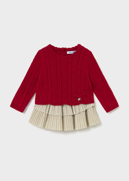 Conjunto falda volantes y jersey bebé Rojo – Mayoral, foto 1