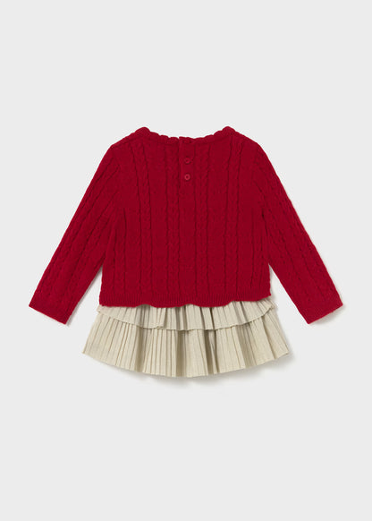 Conjunto falda volantes y jersey bebé Rojo – Mayoral, foto 2