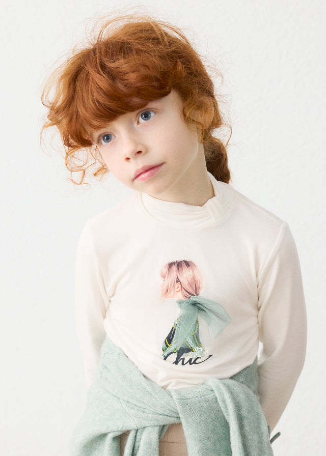 Camiseta semicisne gráfica niña Crudo nenúfar – Mayoral, foto 1