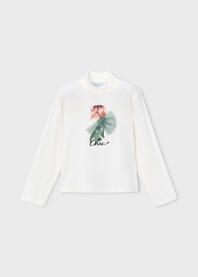 Camiseta semicisne gráfica niña Crudo nenúfar – Mayoral, foto 2
