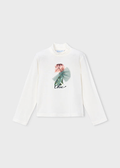 Camiseta semicisne gráfica niña Crudo nenúfar – Mayoral, foto 2