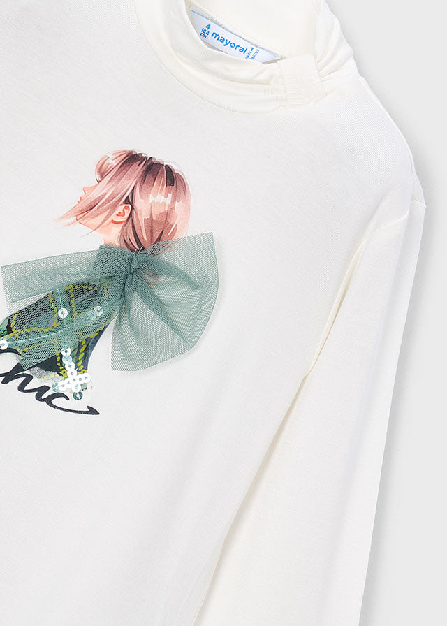 Camiseta semicisne gráfica niña Crudo nenúfar – Mayoral, foto 4