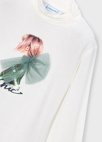 Camiseta semicisne gráfica niña Crudo nenúfar – Mayoral, foto 4