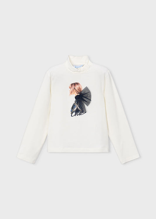 Camiseta semicisne gráfica niña Crudo marino – Mayoral, foto 1