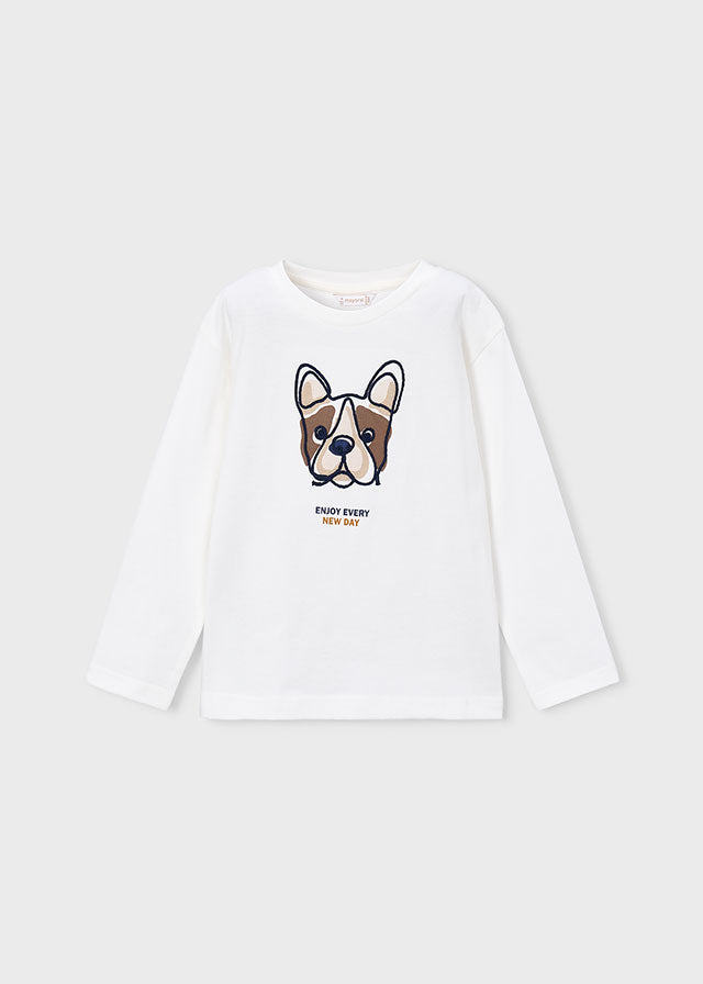 Camiseta perro bordado niño