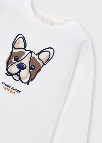 Camiseta perro bordado niño