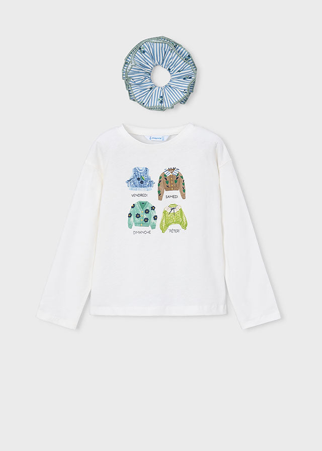 Camiseta con coletero niña Crudo – Mayoral, foto 2