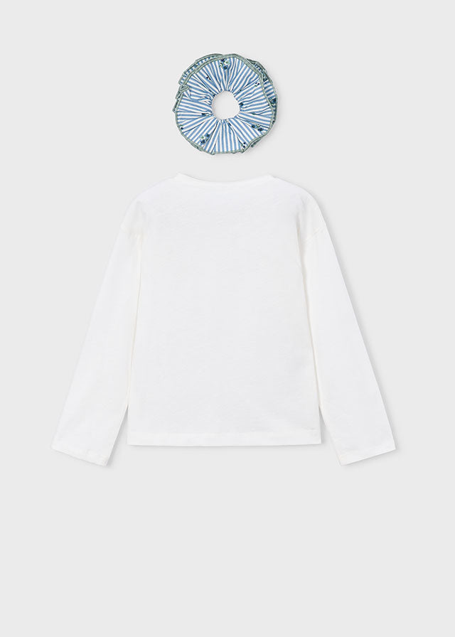 Camiseta con coletero niña Crudo – Mayoral, foto 3