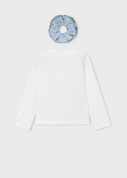 Camiseta con coletero niña Crudo – Mayoral, foto 3