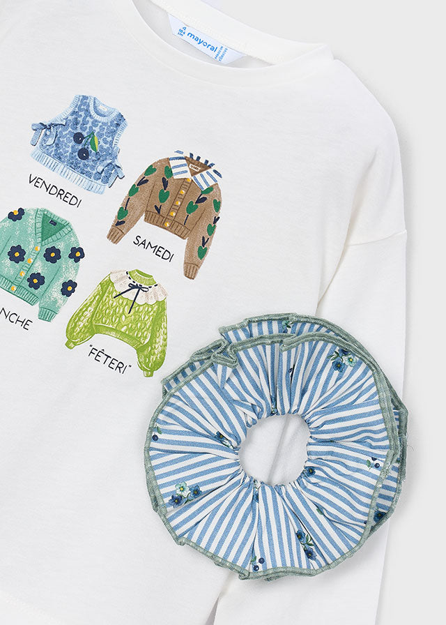 Camiseta con coletero niña Crudo – Mayoral, foto 4
