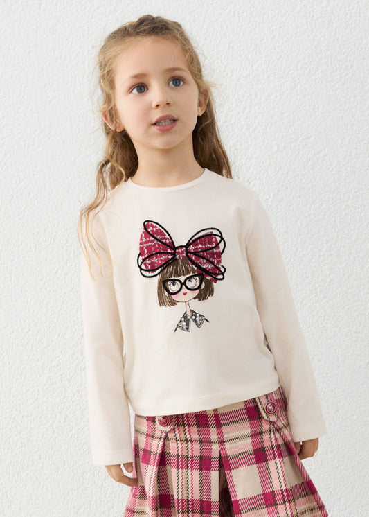 Camiseta muñeca lazo niña Crudo rojo – Mayoral, foto 1