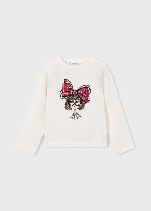 Camiseta muñeca lazo niña Crudo rojo – Mayoral, foto 2
