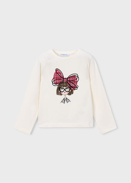 Camiseta muñeca lazo niña Crudo rojo – Mayoral, foto 2