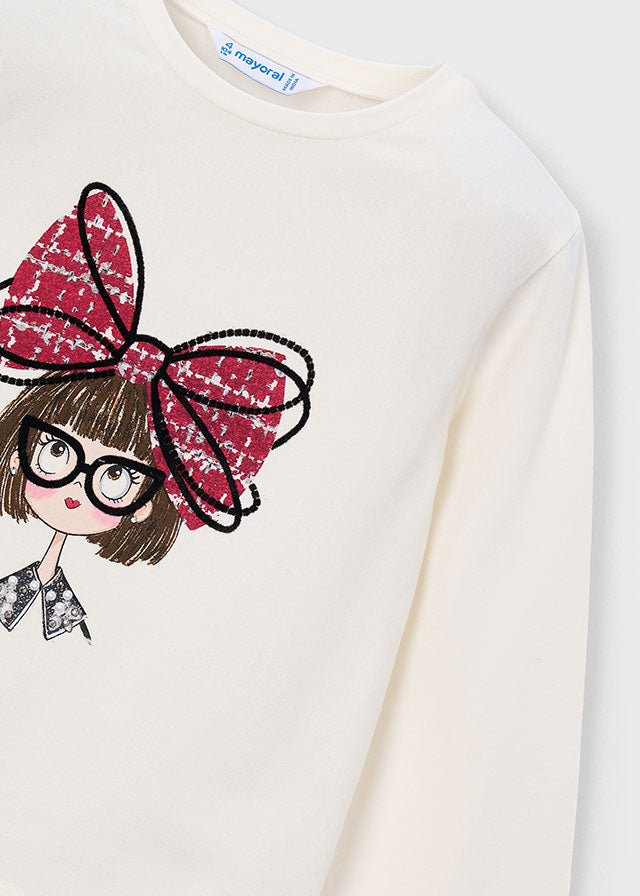 Camiseta muñeca lazo niña Crudo rojo – Mayoral, foto 4