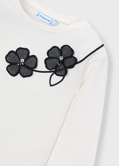Camiseta niña Crudo negro – Mayoral, foto 3