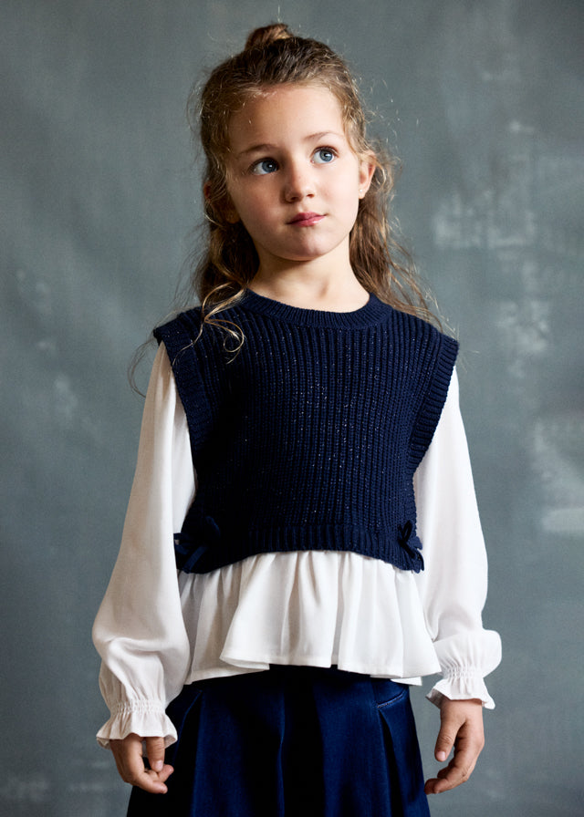 Camisa con top niña