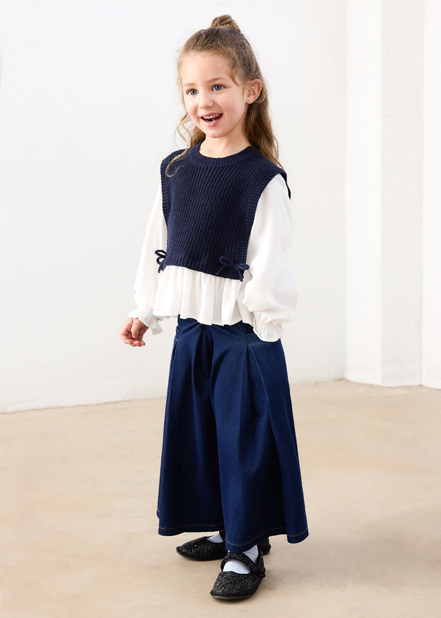 Camisa con top niña