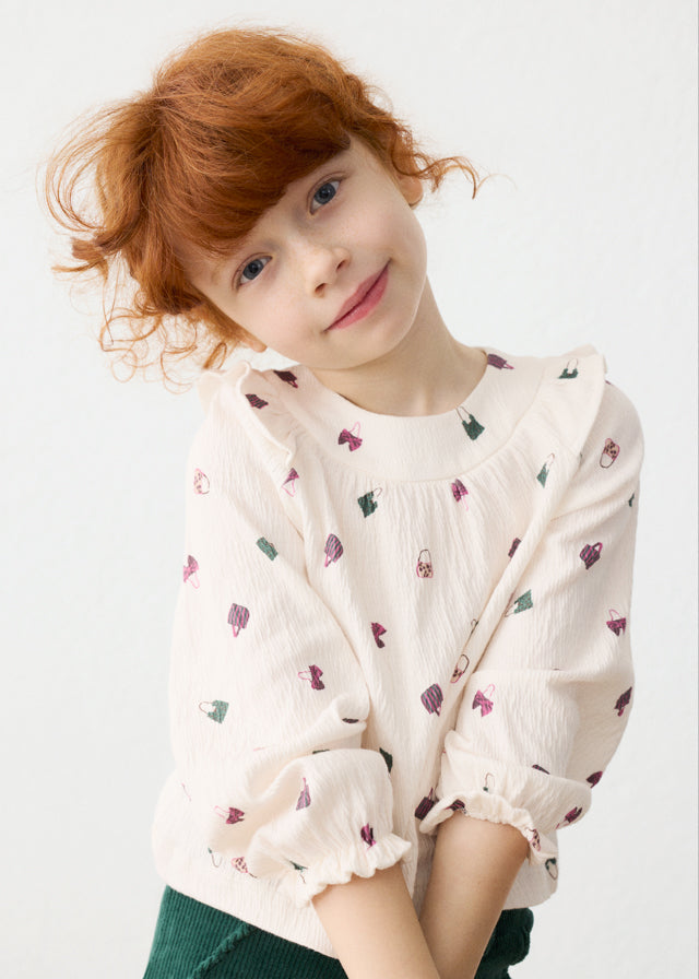 Blusa bambula estampada niña