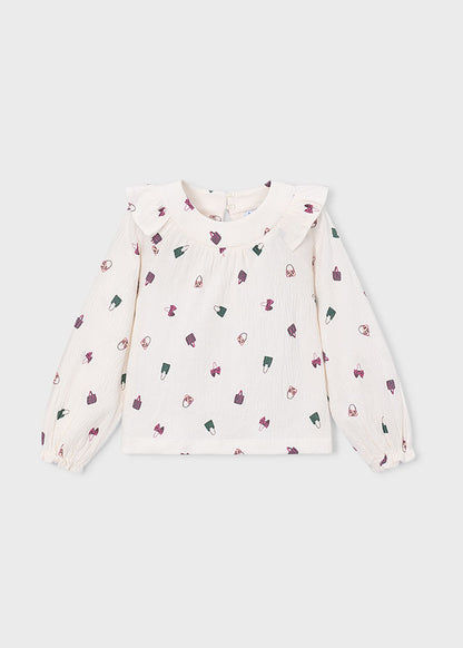 Blusa bambula estampada niña