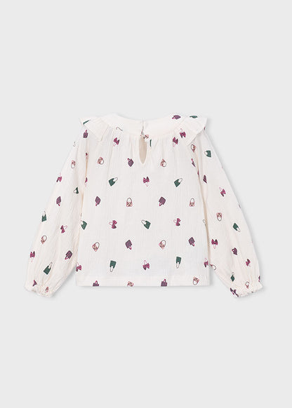 Blusa bambula estampada niña