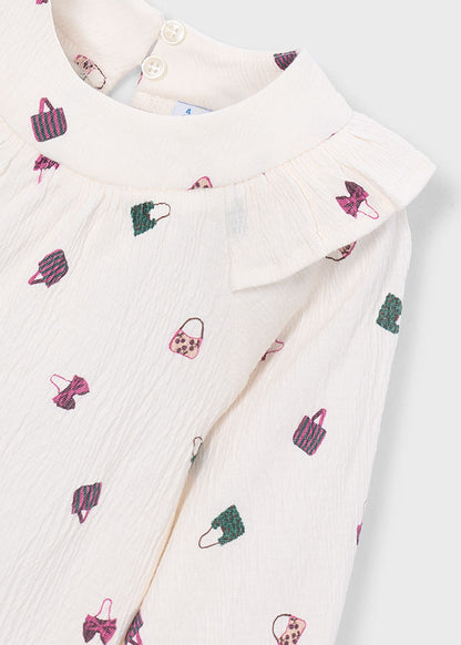 Blusa bambula estampada niña