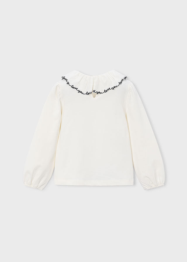 Blusa cuello volante niña Crudo negro – Mayoral, foto 3